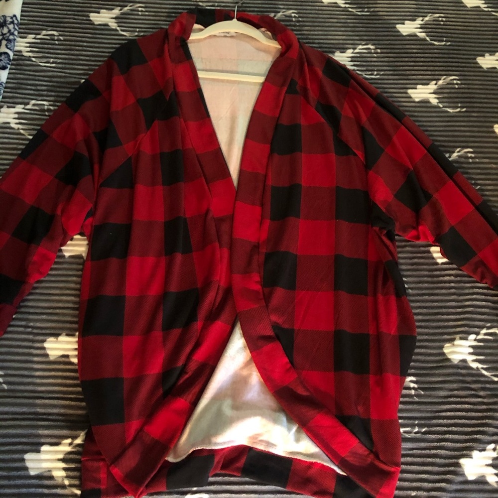 Elevated Red Buffalo Plaid Cardigan